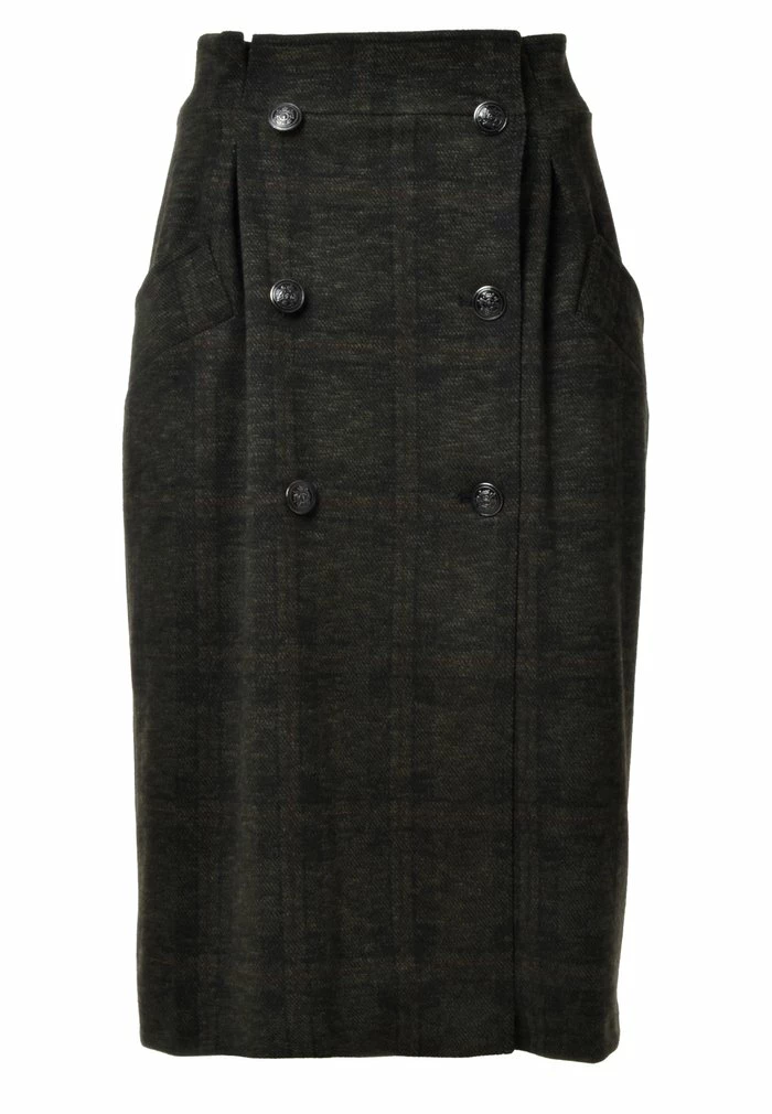 Madam-T ROCK NORMA - Jupe Portefeuille - Khaki 8 Madam-T ROCK NORMA - Jupe Portefeuille - Khaki – Image 8