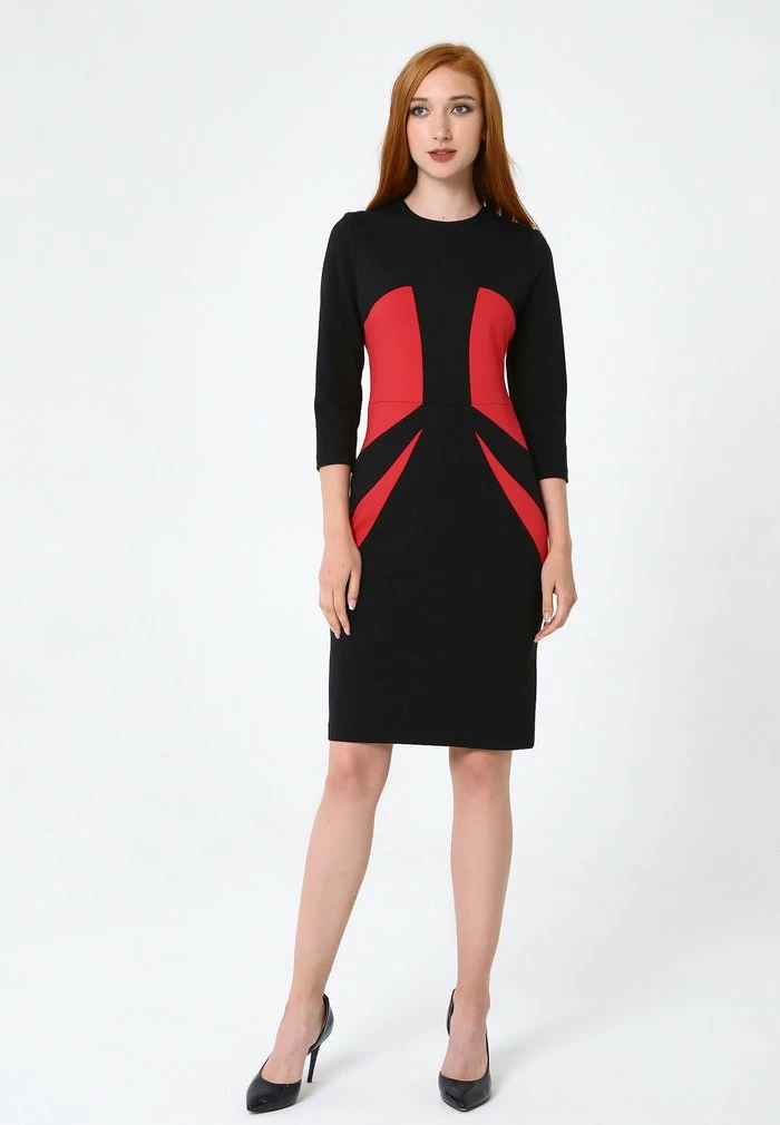 Madam-T Robe Fourreau - Schwarz Rot 2 Madam-T Robe Fourreau - Schwarz Rot – Image 2