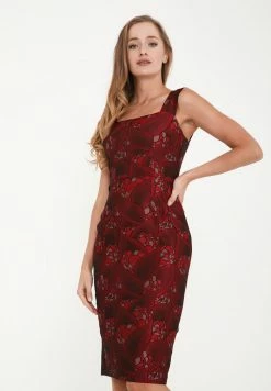 Madam-T ALIANA - Robe Fourreau - Wein Rot, Rot