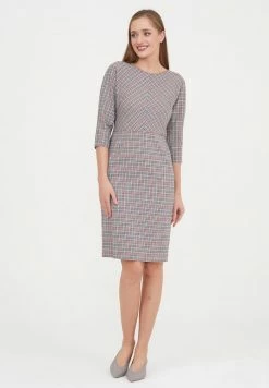 Madam-T KORFU - Robe Fourreau - Grüner Zig/rot