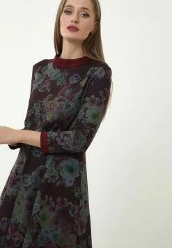 Madam-T SAMBRA - Robe De Jour - Wein Rot, Grün -Madam-T Soldes 2022 01af9108591f4eebbe3d062846380949