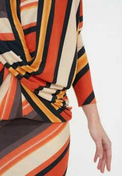 Madam-T FIRA - Robe Fourreau - Beige, Orange -Madam-T Soldes 2022 01dd980b4c364660922ff37ef9618371