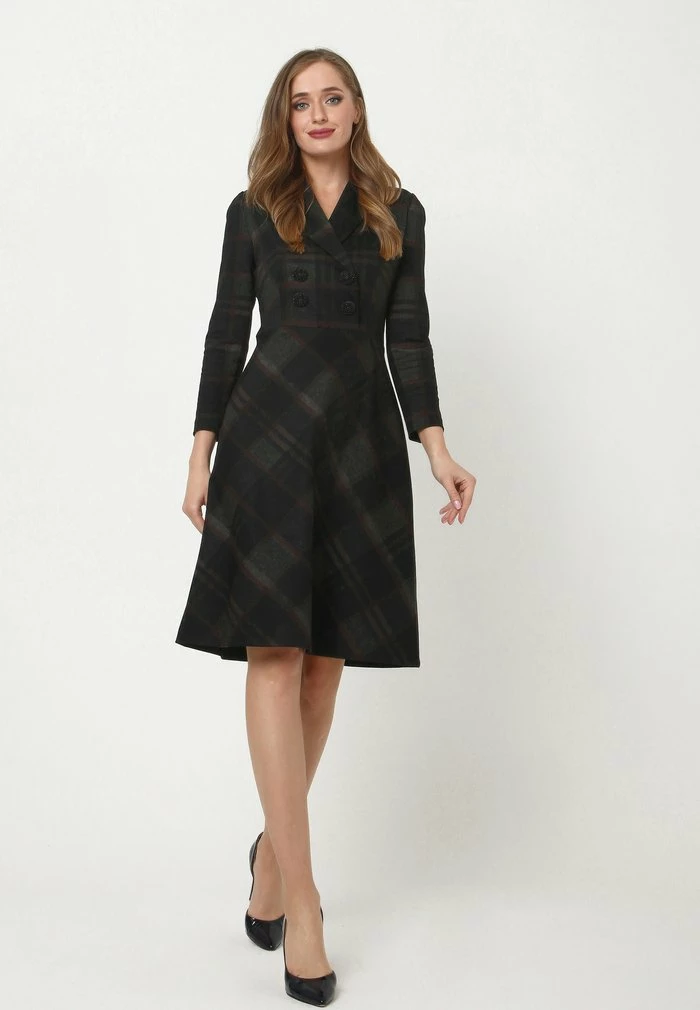 Madam-T JERSEYKLEID - Robe En Jersey - Schwarz Grün 1 Madam-T JERSEYKLEID - Robe En Jersey - Schwarz Grün