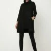 Madam-T Robe En Jersey - Schwarz