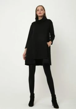 Madam-T Robe En Jersey - Schwarz