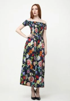 Madam-T DGAMILA - Robe Longue - Blau, Koralle