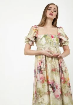 Madam-T AMORESSA - Robe Longue - Olive, Pink -Madam-T Soldes 2022 04eb94e21341444fad42d1d2285b5c4b