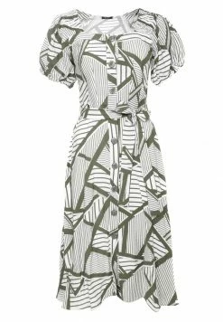 Madam-T FULLA - Robe De Jour - White, Khaki -Madam-T Soldes 2022 05532f33eb164177a027a0cad2e95fb6