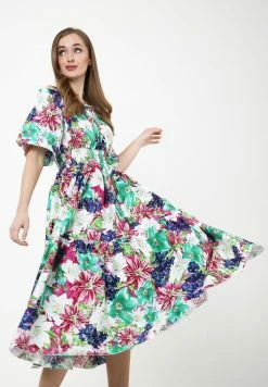 Madam-T FERANA - Robe De Jour - Weiß, Himbeere -Madam-T Soldes 2022 05f90d1fce604d4394492f6fbaa6500d