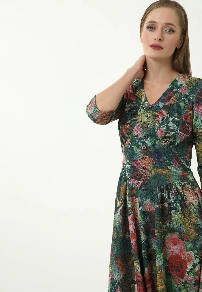 Madam-T DAISY - Robe De Jour - Grün/ Rot 6 Madam-T DAISY - Robe De Jour - Grün/ Rot – Image 6