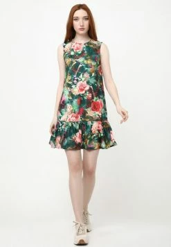 Madam-T GAISA - Robe De Jour - Grün, Koralle