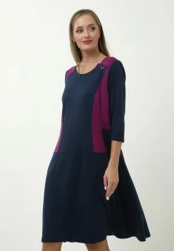 Madam-T Robe En Jersey - Blue, Purple
