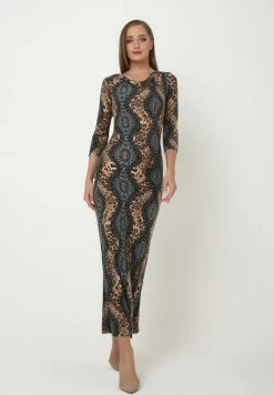 Madam-T ARAGURIA - Robe Longue - Grau, Braun