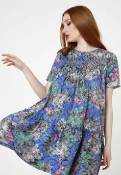 Madam-T Robe De Jour - Kornblume Blau, Rosa -Madam-T Soldes 2022 074c2262957146e4b594614a238cf599