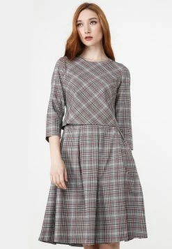 Madam-T Robe De Jour - Grau/ Weinrot -Madam-T Soldes 2022 078ede89972d45afbb94c596deb8e21e