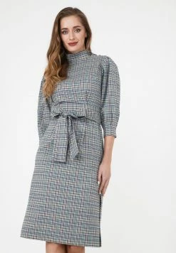 Madam-T MARENA - Robe De Jour - Grau/ Gelb