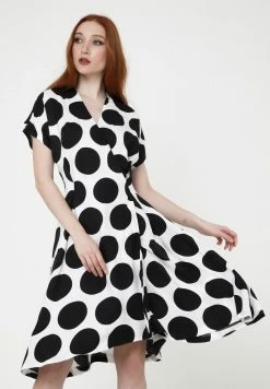 Madam-T RACHEL - Robe De Jour - Weiß Schwarz