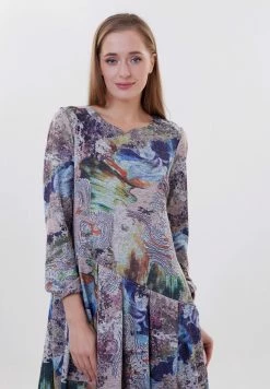 Madam-T DEMETRANA - Robe Pull - Beige/ Blau -Madam-T Soldes 2022 09448e42f7cd44119260574fc7fb1f68