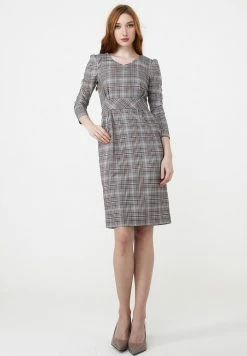 Madam-T Robe Fourreau - Grau Weinrot -Madam-T Soldes 2022 09fdd086e208447eb536a74a74a00c14