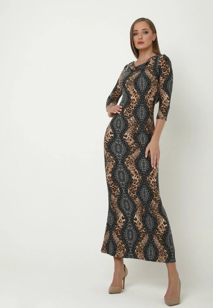 Madam-T ARAGURIA - Robe Longue - Grau, Braun 2 Madam-T ARAGURIA - Robe Longue - Grau, Braun – Image 2