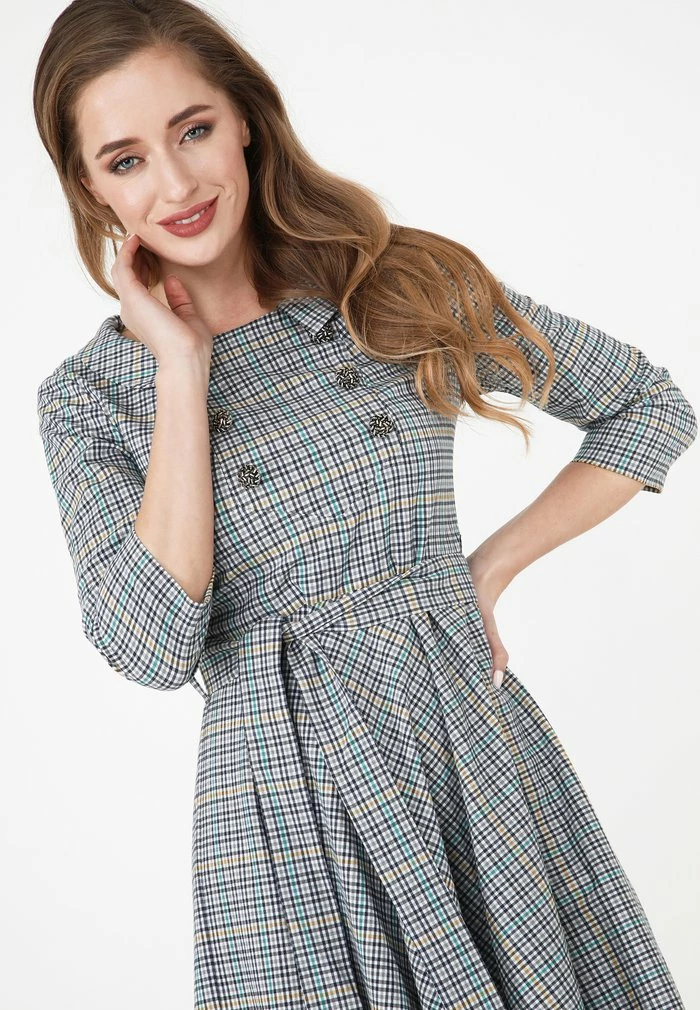 Madam-T VESTA - Robe De Jour - Grau Gelb 5 Madam-T VESTA - Robe De Jour - Grau Gelb – Image 5