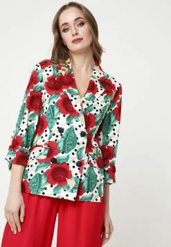 Madam-T SILVANA - Blazer - Weiß, Rot