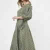 Madam-T ANTONELLA - Robe De Jour - Khaki/ Weiß