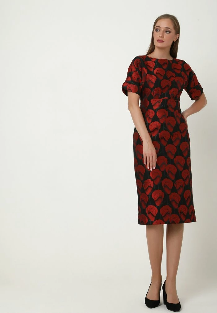 Madam-T ALTEA - Robe Fourreau - Schwarz, Rot 5 Madam-T ALTEA - Robe Fourreau - Schwarz, Rot – Image 5