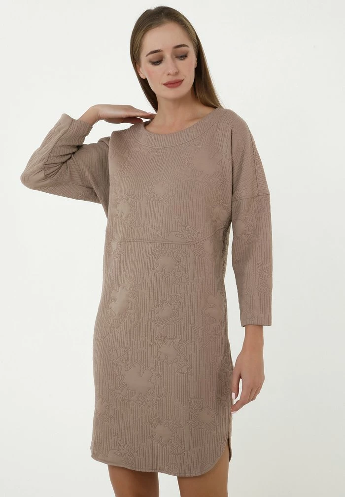Madam-T LEONIE - Robe Fourreau - Dunkel Beige 6 Madam-T LEONIE - Robe Fourreau - Dunkel Beige – Image 6
