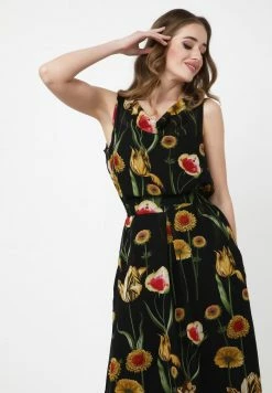 Madam-T ZAKIA - Robe De Jour - Schwarz, Gelb -Madam-T Soldes 2022 0e5297419b18464b90c164bc20405f3c