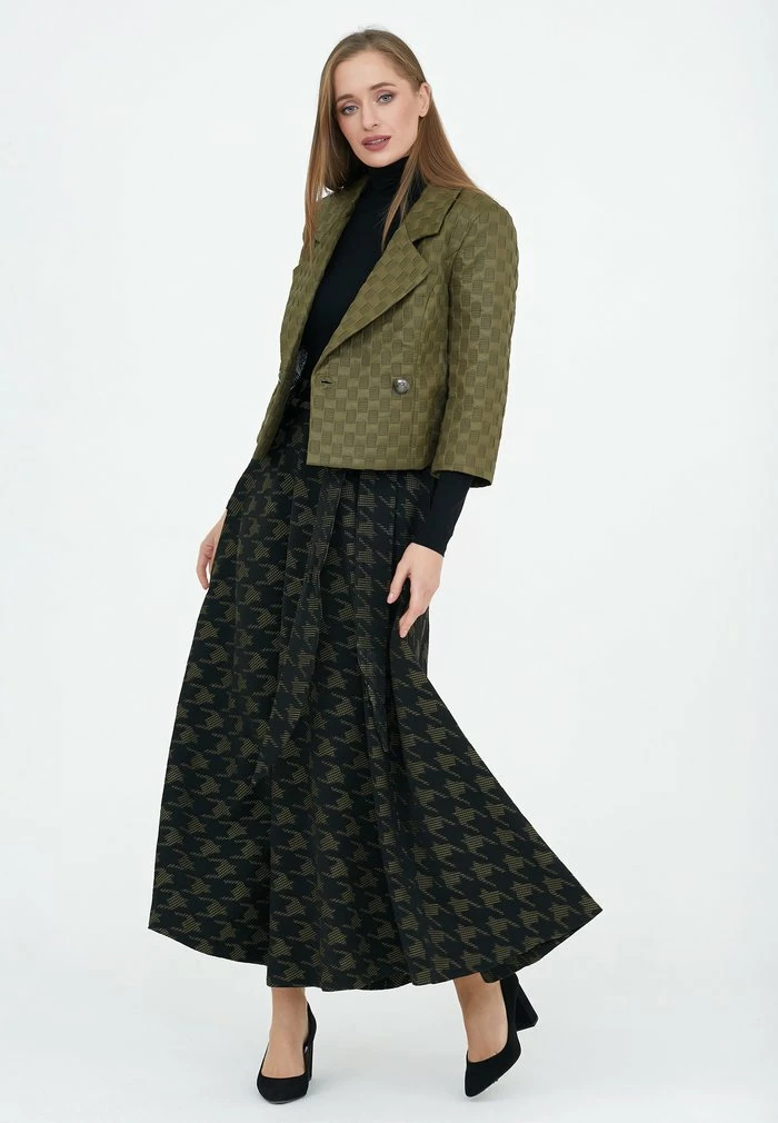 Madam-T ROCK RITA - Jupe Longue - Black/khaki 4 Madam-T ROCK RITA - Jupe Longue - Black/khaki – Image 4