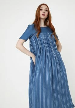 Madam-T Snura - Robe De Jour - Dunkelblau, Weiß -Madam-T Soldes 2022 100f8afcc53c4a029910cc32dcd72acf