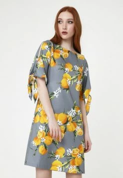 Madam-T Robe De Jour - Grau Gelb