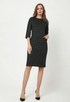 Madam-T Robe En Jersey - Schwarz Grün