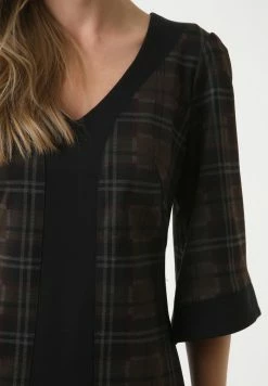 Madam-T REINA - Robe Fourreau - Schwarz/senf -Madam-T Soldes 2022 10d7c1db819f4003870c280aa2b38de2