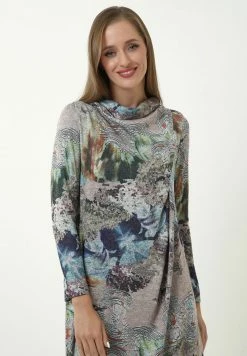 Madam-T KLEID TIANA - Robe De Jour - Beige/ Blau -Madam-T Soldes 2022 1279fa7e715941b08b894822265502a7