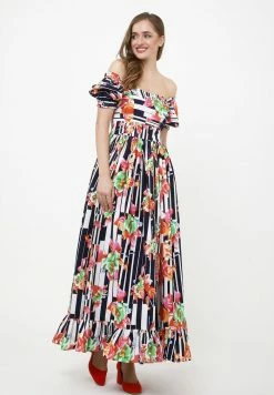 Madam-T FEDERIKA - Robe Longue - Blau/rosa