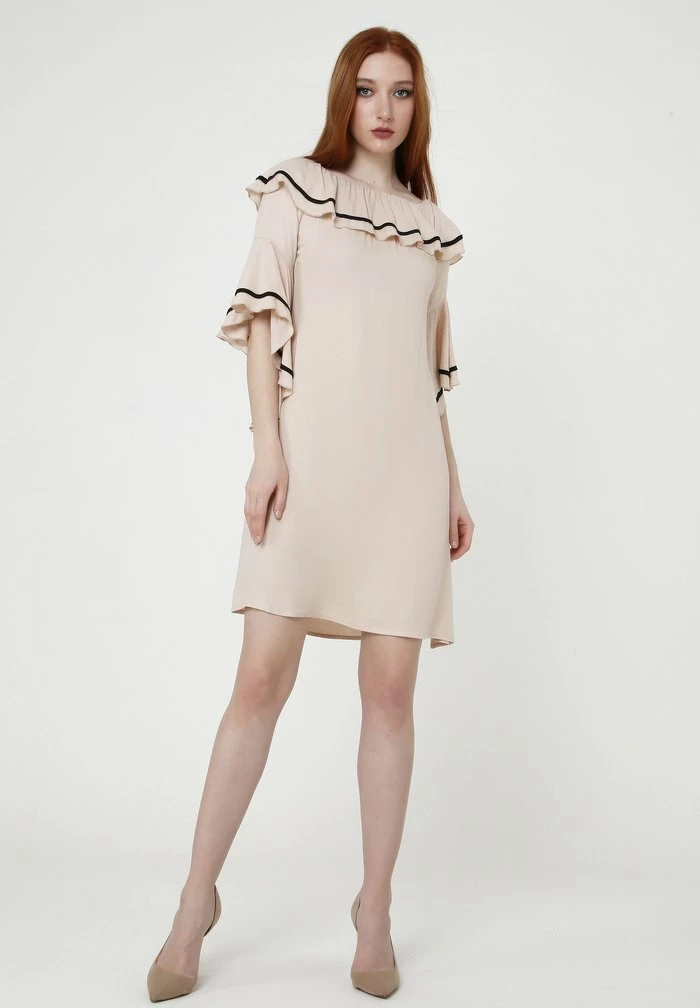 Madam-T SALLY - Robe De Jour - Beige 2 Madam-T SALLY - Robe De Jour - Beige – Image 2