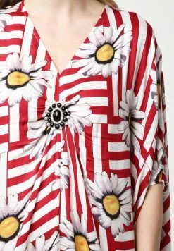 Madam-T Robe De Jour - Weiß, Weinrot -Madam-T Soldes 2022 12c3bfd968be49cf9ae86f8f0008fa3e