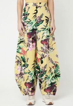 Madam-T Pantalon Classique - Gelbgrün