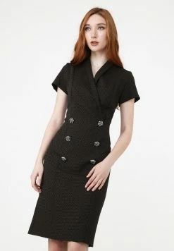 Madam-T KONTATA - Robe Fourreau - Khaki/ Schwarz