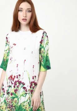 Madam-T MILANA - Robe De Jour - Weiß, Hellgrün -Madam-T Soldes 2022 14b464a8946e4d94807cbadae7f65a00