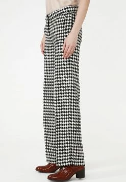 Madam-T Pantalon Classique - Weiß Schwarz -Madam-T Soldes 2022 14c3ba4c020e45f7bc099a6f6b018845