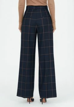 Madam-T KRUZA - Pantalon Classique - Blue / Brown -Madam-T Soldes 2022 15e34c71126d42b4b5f7d5ffb05b573d