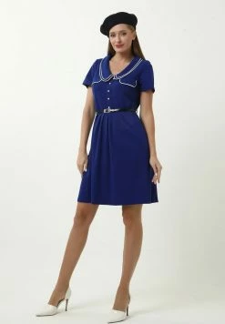 Madam-T Robe En Jersey - Blue 7 Madam-T Robe En Jersey - Blue -Madam-T Soldes 2022 167b1c8001594e7db8a23408ed84f9d7