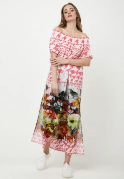 Madam-T DERIN - Robe De Jour - Weiß, Rosa