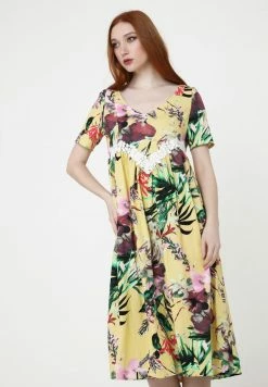 Madam-T Robe De Jour - Gelbgrün -Madam-T Soldes 2022 17593abe2c1146a6a28d310146978a6a