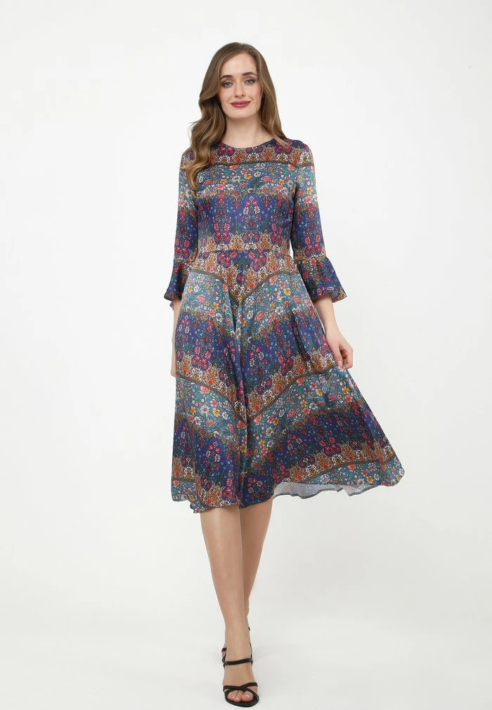 Madam-T JULIETTE - Robe De Jour - Blau, Rot 2 Madam-T JULIETTE - Robe De Jour - Blau, Rot – Image 2