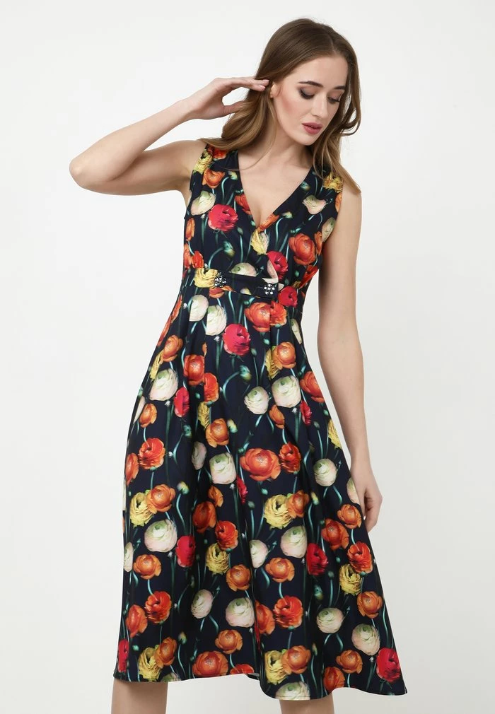 Madam-T GENEVRA - Robe De Jour - Blau, Rot 5 Madam-T GENEVRA - Robe De Jour - Blau, Rot – Image 5