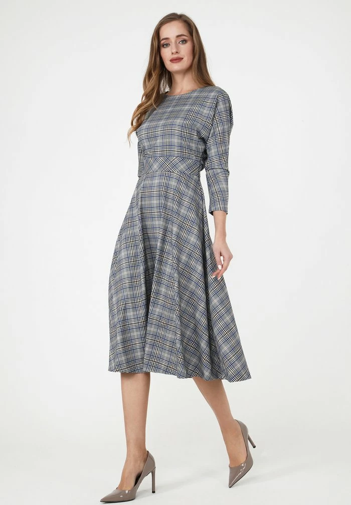 Madam-T ASUANA - Robe De Jour - Grau/ Indigo 6 Madam-T ASUANA - Robe De Jour - Grau/ Indigo – Image 6